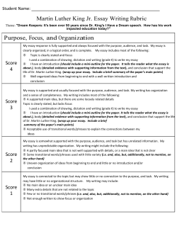 Purpose, Focus, and Organization