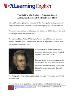 Andrew Jackson and the Election of 1828