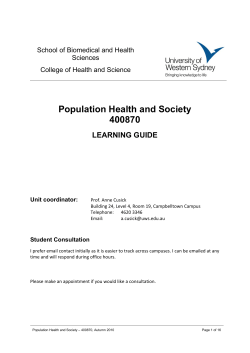 400870 Population, Health and Society