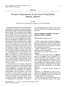 Format of descriptions of new taxa of fossil plants (genera