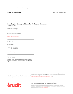 Reading the Geology of Canada: Geological Discourse as Narrative