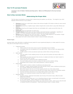 How To Fit Lacrosse Products How to Buy Lacrosse Sticks