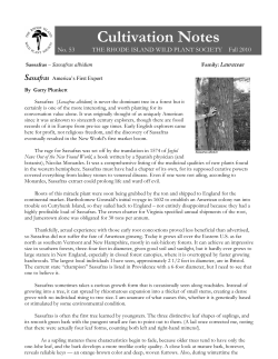 Cultivation Notes - Rhode Island Wild Plant Society