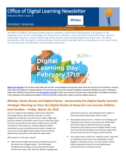 Office of Digital Learning February 2016 Newsletter