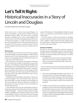 Historical Inaccuracies in a Story of Lincoln and Douglass