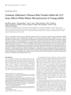 Common Alzheimer`s Disease Risk Variant within theCLU