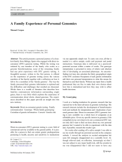 A Family Experience of Personal Genomics