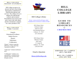HILL COLLEGE LIBRARY