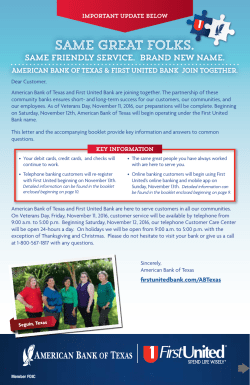 Same GREAT folks. - First United Bank