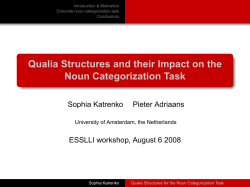 Qualia Structures and their Impact on the Noun