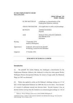 Introduction - Employment Court