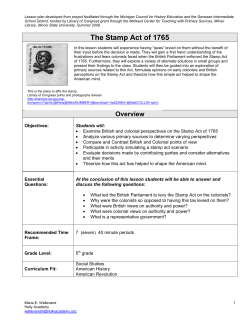 The Stamp Act of 1765