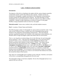 LAB J - WORLD CLIMATE ZONES Introduction The objective of this