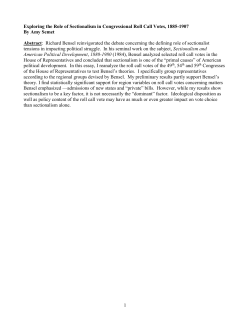 Exploring the Role of Sectionalism in Congressional Roll Call Votes