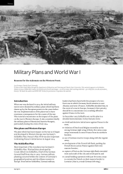 Military Plans and World War I