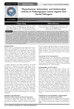 Phytochemical, Antioxidant, and Antimicrobial Activity of