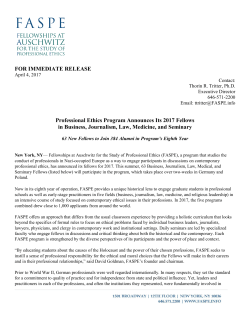 see Press Release about the new Fellows and a list of their