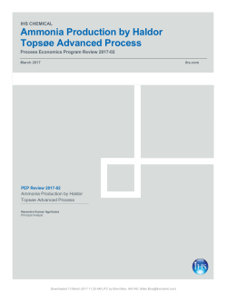 Ammonia Production by Haldor Tops&oslash;e Advanced Process