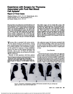 Experience with Surgery for Thymoma Associated with Pure Red