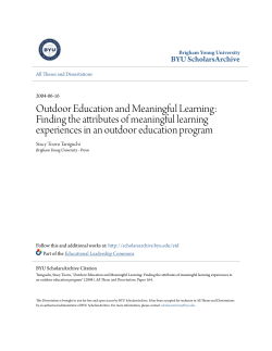 Outdoor Education and Meaningful Learning
