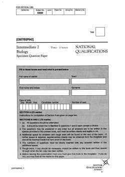 Specimen Question Papers and Marking Instructions