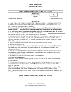 Model Test Paper 34 General Study Paper I
