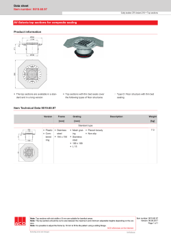 Data sheet Item number: 9519.60.97 AV