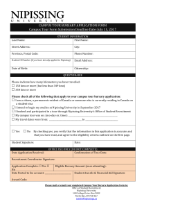 Campus Tour Bursary Application Form