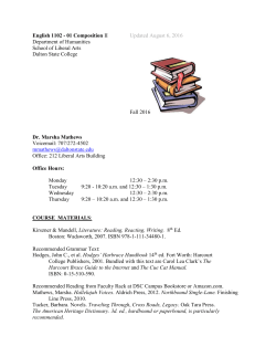 English 1102 - 01 Composition II Updated August 6