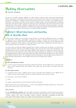 Making observations - Science and Plants for Schools