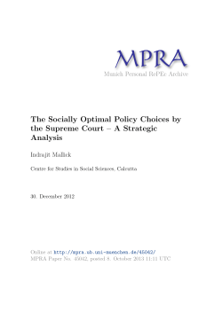 The Socially Optimal Policy Choices by the Supreme Court – A