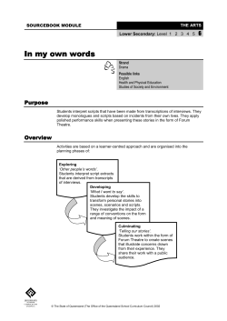 In my own words