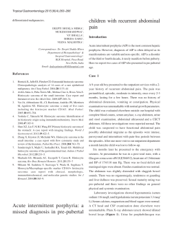 children with recurrent abdominal pain Acute intermittent porphyria
