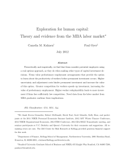 Exploration for human capital: Theory and evidence from the MBA