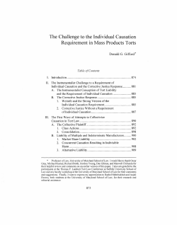 The Challenge to the Individual Causation Requirement in Mass