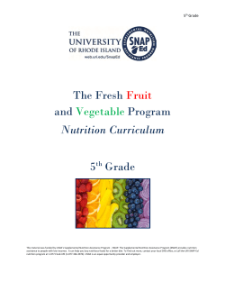 The Fresh Fruit and Vegetable Program Nutrition Curriculum 5th