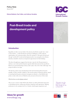 Post-Brexit trade and development policy