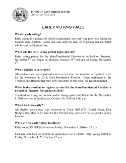 early voting faqs - East Bridgewater
