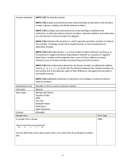 Grade 7 Math Unit B Rational Numbers