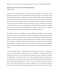 Japan`s Peace Movement and the New Japanese Identity