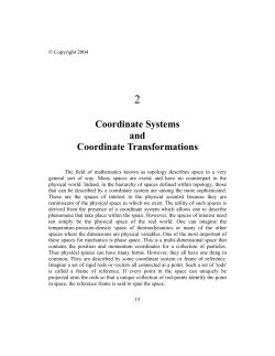 Chapter 2: Coordinate Systems and Coordinate Transformations