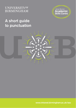 A short guide to punctuation - University of Birmingham Intranet