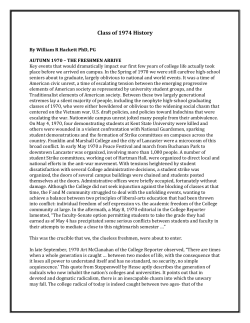 Class of 1974 History