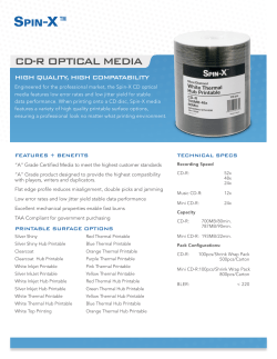 Spin-X CD-R Data Sheet