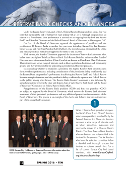 Checks and Balances - Federal Reserve Bank of Kansas City