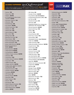 ELIGIBLE EXPENSES Quick Reference Guide