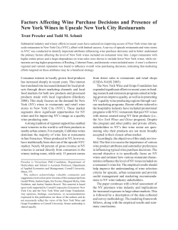 Factors Affecting Wine Purchase Decisions and