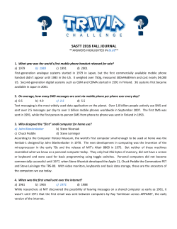 Fall 2016 - Trivia Challenge Answer Key