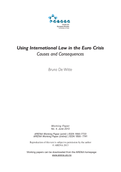 Using International Law in the Euro Crisis Causes and Consequences