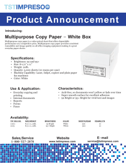 Xerographic Copy Paper